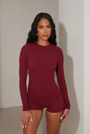 The Sculpt long sleeve tee - Wine