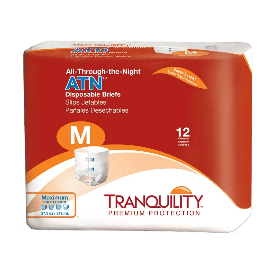 Tranquility ATN All-Through-the-Night Disposable Briefs With Tabs