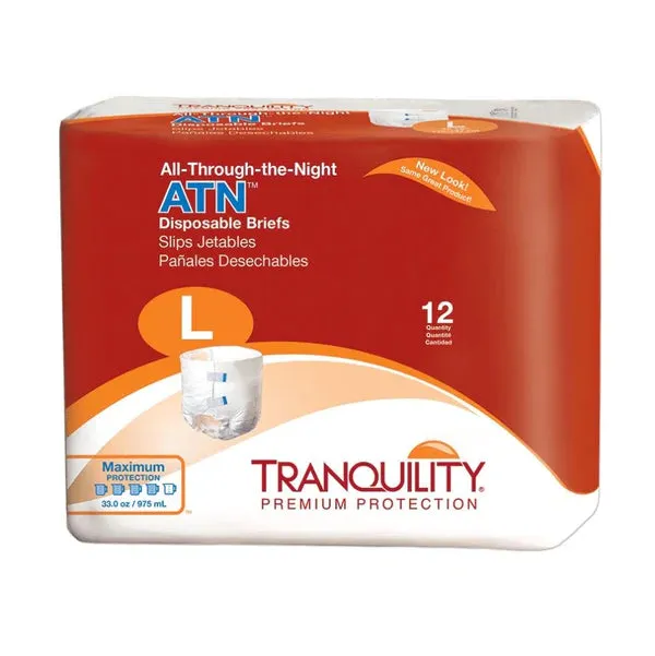 Tranquility ATN All-Through-the-Night Disposable Briefs With Tabs