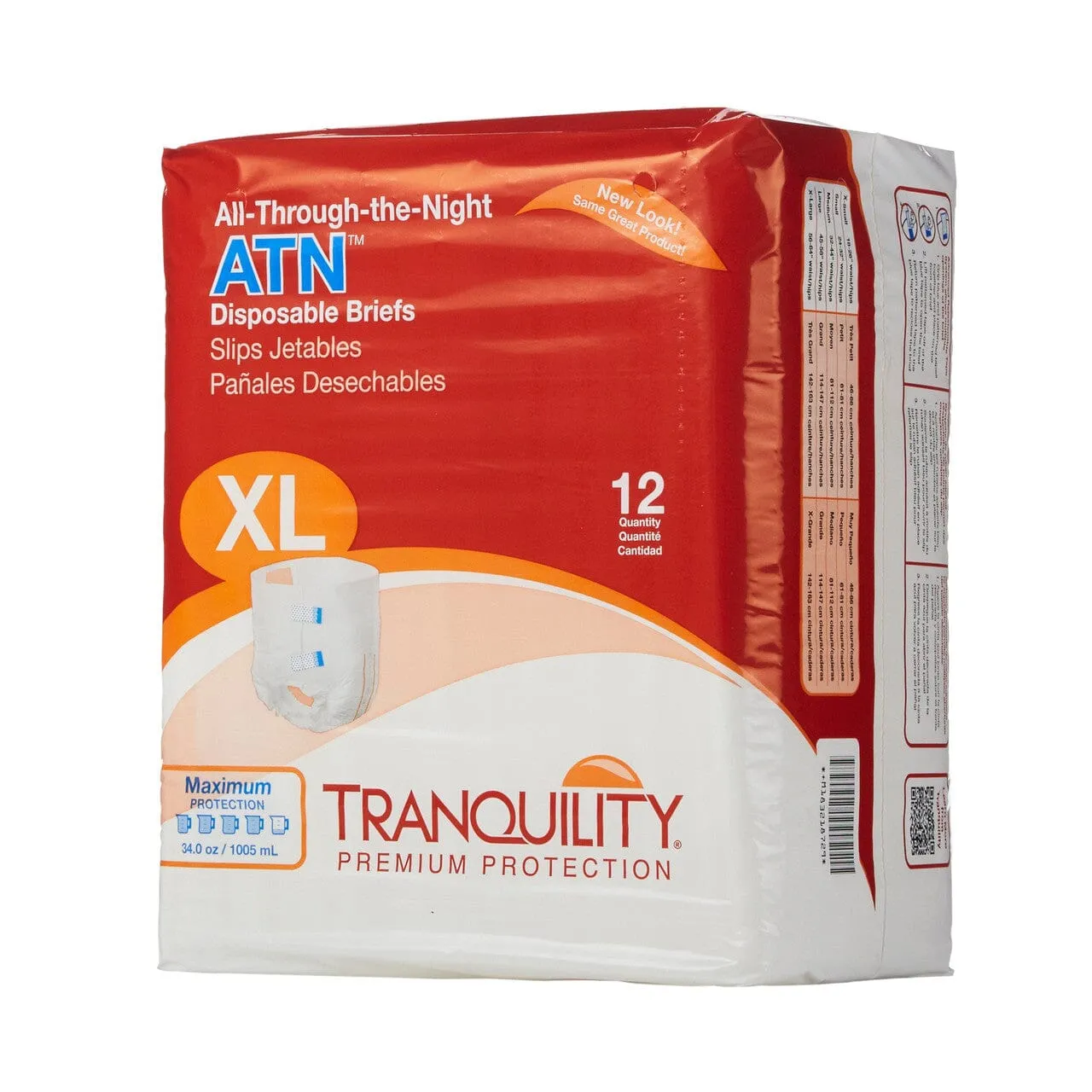 Tranquility ATN All-Through-the-Night Disposable Briefs With Tabs