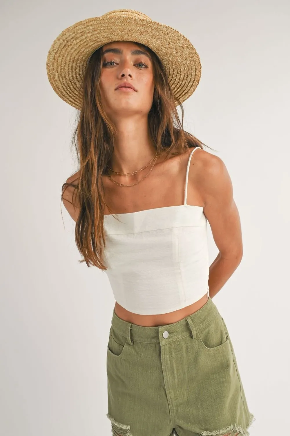 Women's Bali Beach Cotton Crop Top | Sets | White