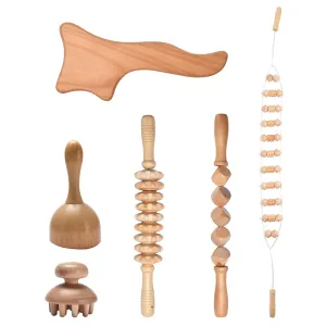 Wood Therapy Massage Tools Set Of 6 - Wood Therapy Tools For Body Shaping -